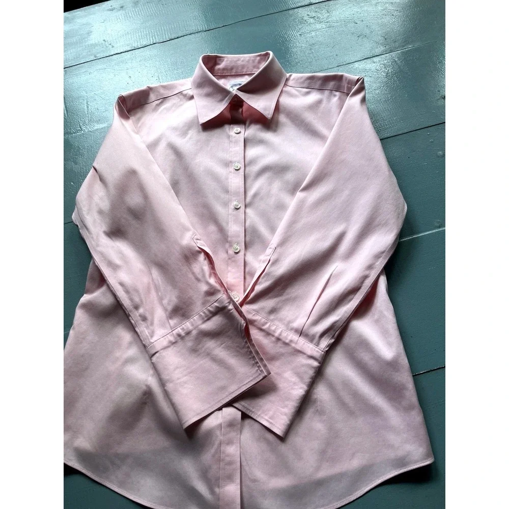 Brooks Brothers Pink 3/4 Sleeve‎ Button Down Shirt Women's 4 Preppy Classic